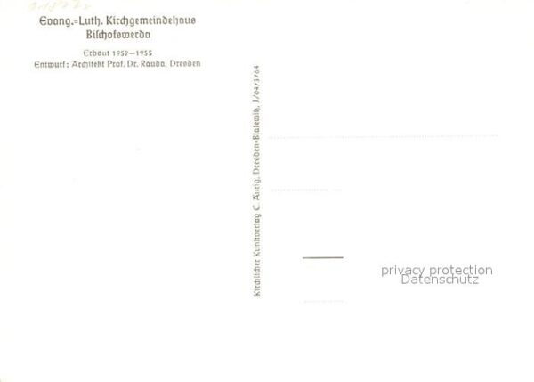Bischofswerda Kirchgemeindehaus Zeichnung Künstlerkar – Bild 2