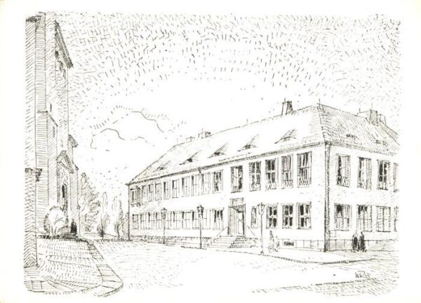 Bischofswerda Kirchgemeindehaus Zeichnung Künstlerkar