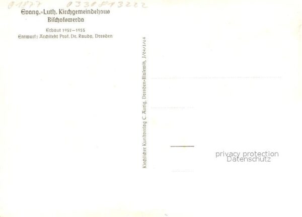 Bischofswerda Kirchgemeindehaus Zeichnung Künstlerkar – Bild 2