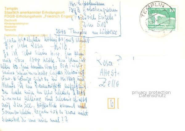 Templin FDGB Erholungsheim Friedrich Engels Caf – Bild 2