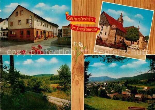 Rothenkirchen Oberfranken Gasthof Hans Veit Motiv mit Kirche Land