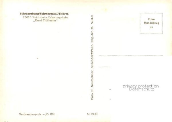 Schwarzburg Thueringer Wald FDGB Reichsbahn Erholungsheim Ernst Thä – Bild 2