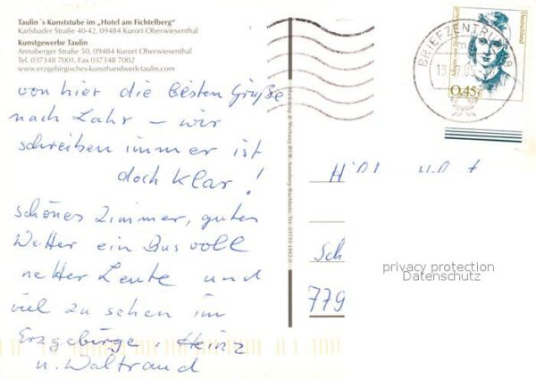Oberwiesenthal Erzgebirge Taulins Hotel Kunststube im Hotel am Fi – Bild 2