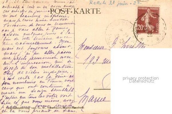 Mainz Rhein Der eiserne Turm Künstlerkarte – Bild 2