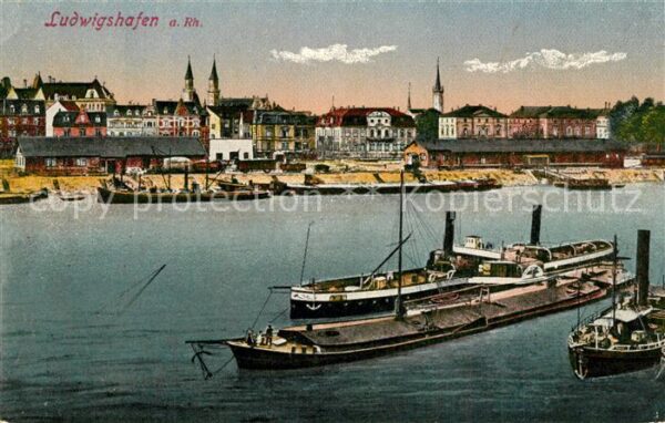 Ludwigshafen Rhein Hafen Stadtpanorama