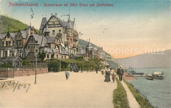 Assmannshausen Rheinstraße Hotel Krone Dichterheim