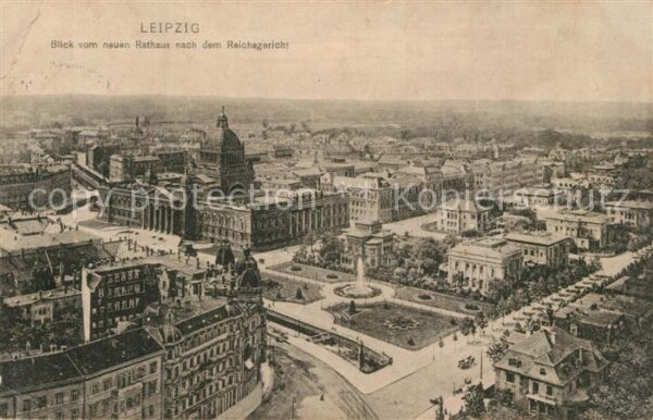Leipzig Blick vom neuen Rathaus zum Reichsgeric