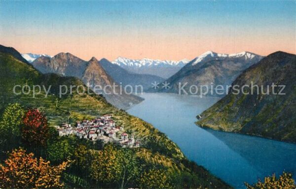 Porlezza Lago di Lugano Panorama mit Monte Bre