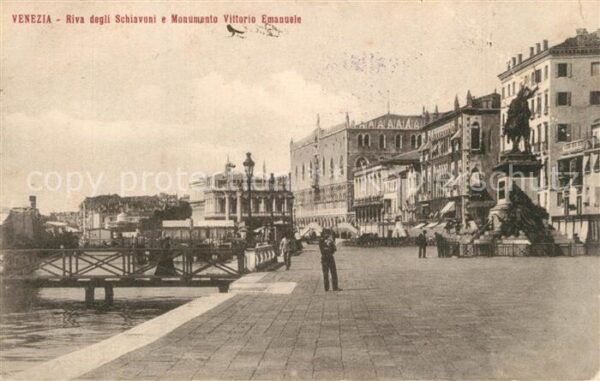 Venezia Venedig Riva degli Schiavoni e Monumento Vittor