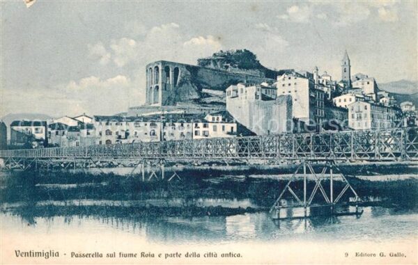 Ventimiglia Liguria Passerella sul fiume Roia e parte della