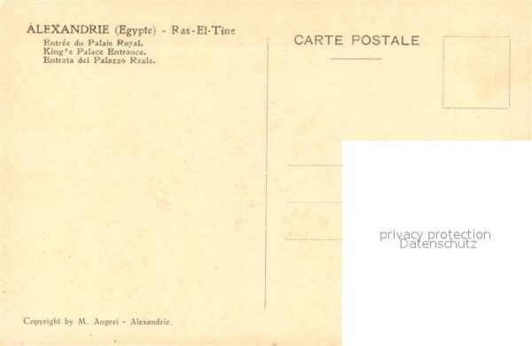 Alexandria Alexandrie Aegypten Ras El Tine Entree du Palais Royal – Bild 2