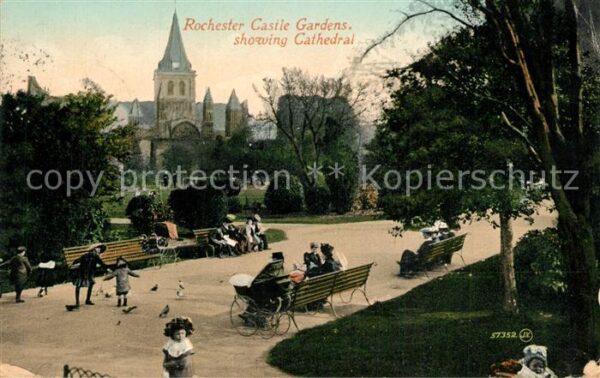 Rochester UK Rochester Castle Gardens showing Cathed
