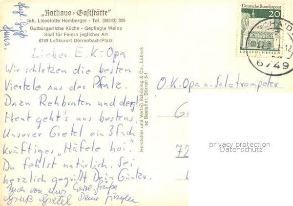 Doerrenbach Rathaus Gaststätte Gasträume – Bild 2
