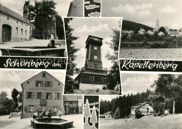 Schoenberg Bad Brambach Teilansichten Aussichtsturm Brunnen