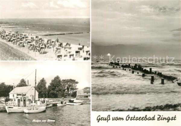 Zingst Ostseebad Strand Hafen am Strom Sturmflut