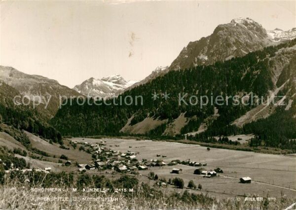 Schoppernau Vorarlberg mit Künzelspitze Juppenspitze und Mohne