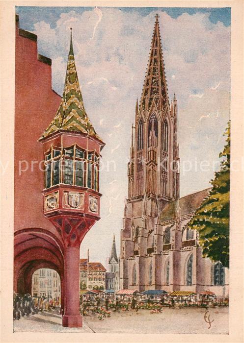 Freiburg Breisgau Münster und Kaufhauserker