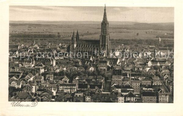 Ulm Donau Stadtblick mit Ulmer Münster