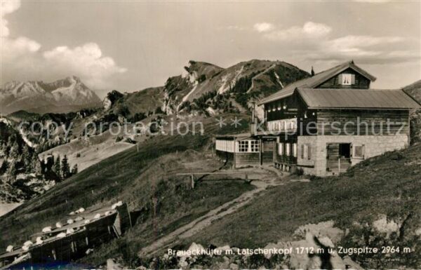 Zugspitze Brauneckhütte mit Latschenkopf