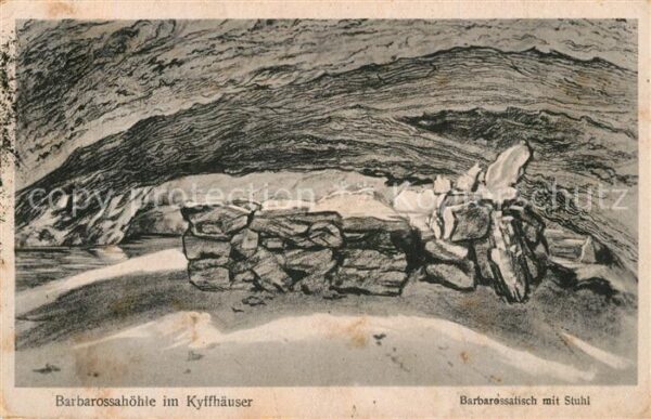 Kyffhaeuser Barbarossahöhle Barbarossatisch mit Stu
