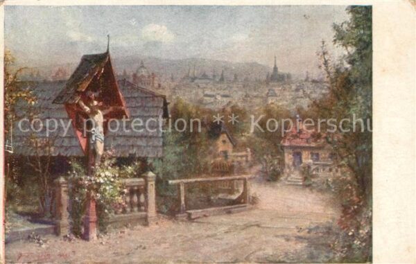 Wien Blick von der Terrasse des Künstlers