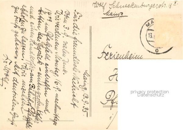 Mainz Rhein Panorama Zeichnung – Bild 2