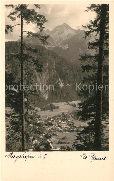 Mayrhofen Zillertal Blick ins Tal Alpenpanorama Zillertaler