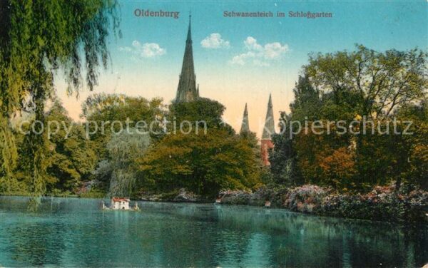 Oldenburg Niedersachsen Schwanenteich im Schlossgarten