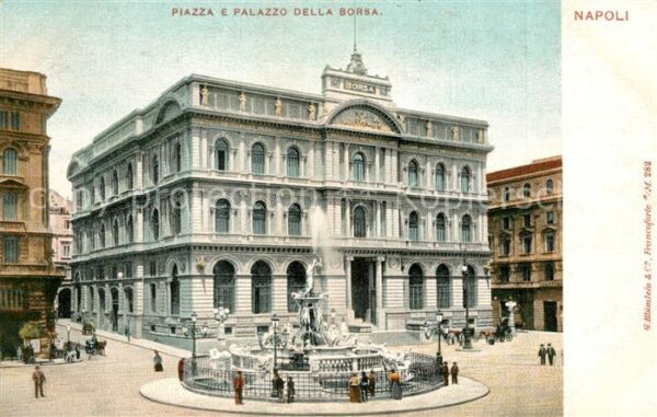 Napoli Neapel Piazza e Palazzo della Borsa Fontana