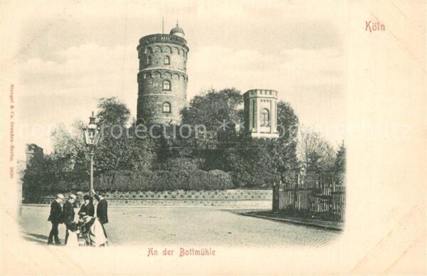 Koeln Rhein Partie an der Bottmühle Turm