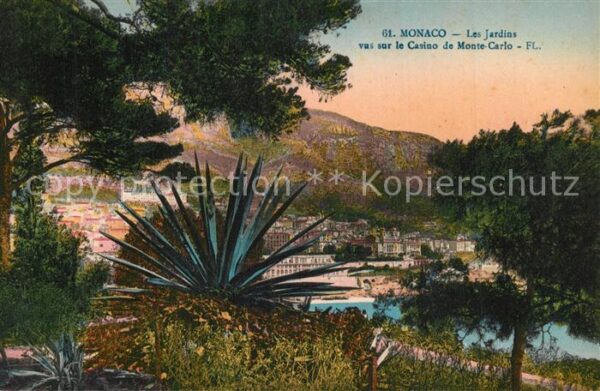 Monaco Les Jardins vus sur le Casino de Monte