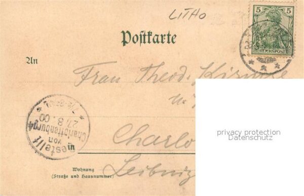 Duesseldorf Tritonengruppe Königsalle Aquarellkarte – Bild 2