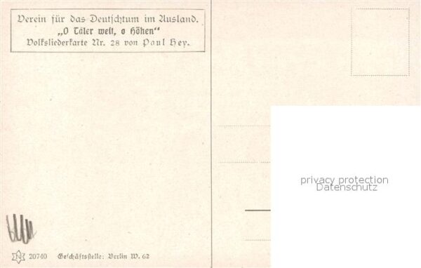 Hey Paul Nr. 28 Volksliederkarte O T?ler weit o H?he – Bild 2