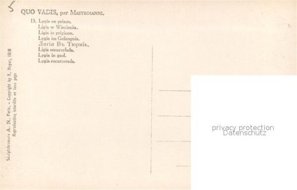 Verlag Noyer (AN Paris) Nr. 276/13 Quo Vadis Lygie en Prison D. Mas – Bild 2