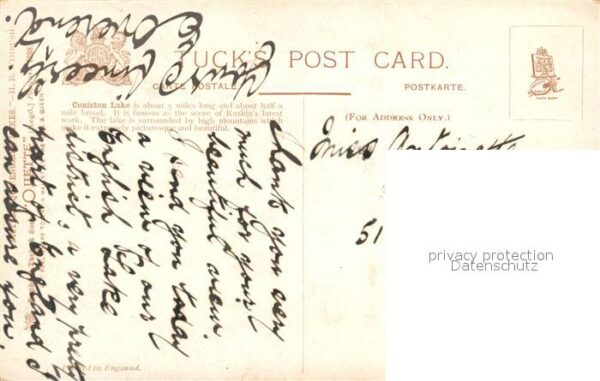 Verlag Tucks Oilette Nr. 7288 Coniston Lake – Bild 2
