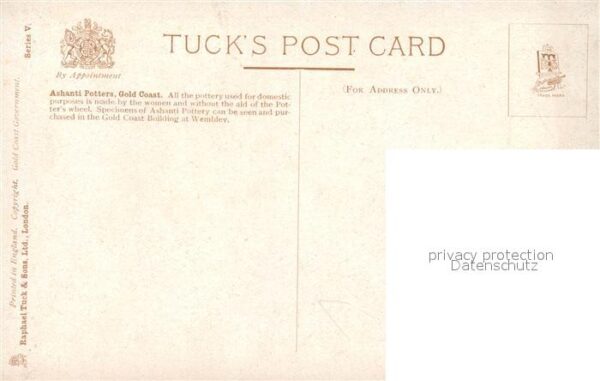 Verlag Tucks Oilette Nr. Ashanti Potters Gold Coast E. Cheesman – Bild 2