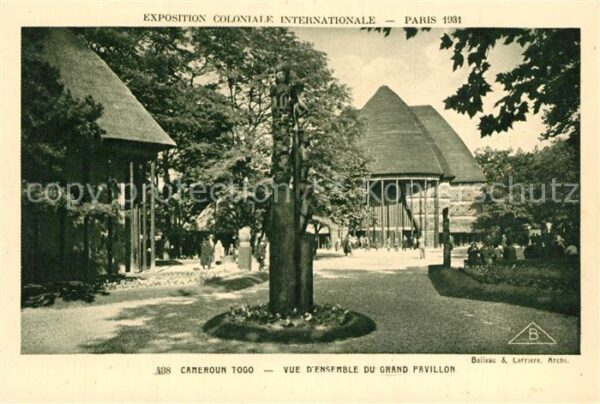 Exposition Coloniale Internationale Pari Cameroun Togo Grand Pavillon
