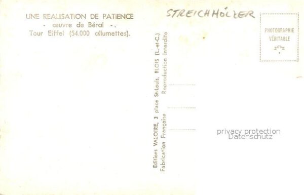 Streichh?lzer Tour Eiffel – Bild 2