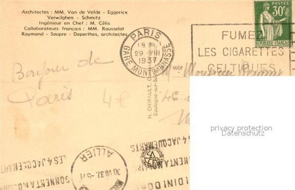 Exposition Internationale Paris 1937 Pavillon de la Belgique – Bild 2