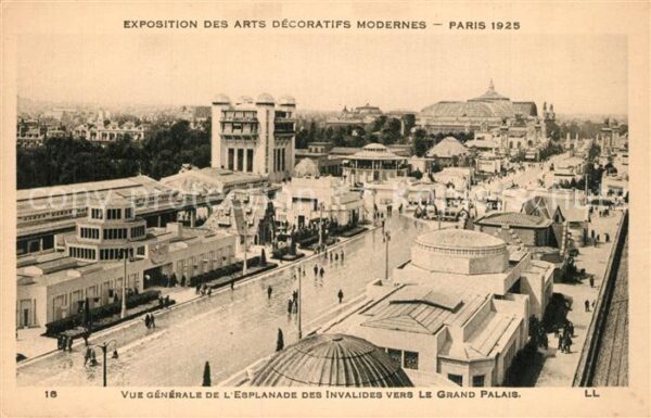 Exposition Arts Decoratifs Paris 1925 Esplanade des Invalides Grand Palais