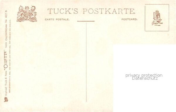 Verlag Tucks Oilette Nr. 400 B Jagd Stillleben Kaninchen Fasan – Bild 2