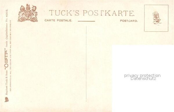 Verlag Tucks Oilette Nr. 400 B Jagd Stillleben Reh V?gel – Bild 2