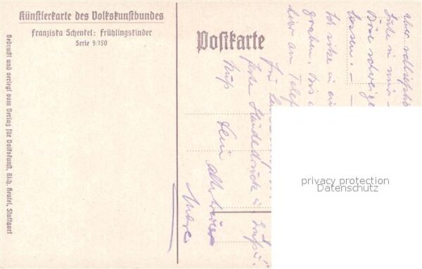 Schenkel F. Fr?hlingskinder K?nstlerkarte des Volks – Bild 2