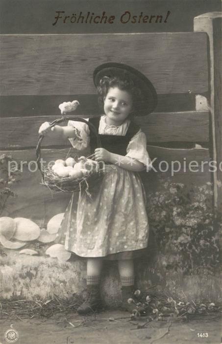 Ostern Easter Paques Kind M?dchen K?ken Foto-NPG-Nr. 1413
