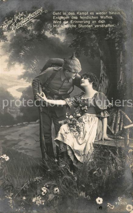 Militaria Poesie Eine liebe Einquartierung Foto-GLC-Nr.