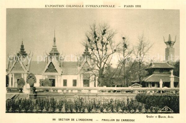 Exposition Coloniale Internationale Pari Section de l'Indochine Pavillon du Camb