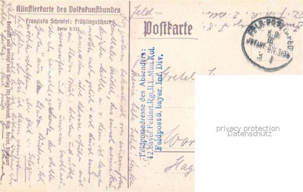 Schenkel F. Fr?hlingsschnee K?nstlerkarte des Volks – Bild 2
