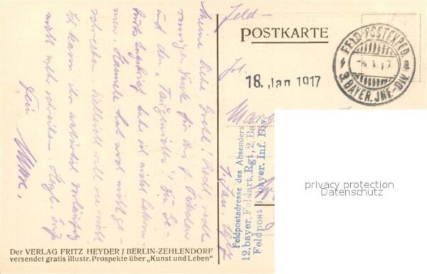 Kuenstlerkarte Hermann Gradl Im alten G?sschen – Bild 2