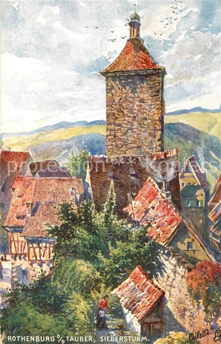Verlag Tucks Oilette Nr. 658 B Rothenburg Tauber Siebersturm