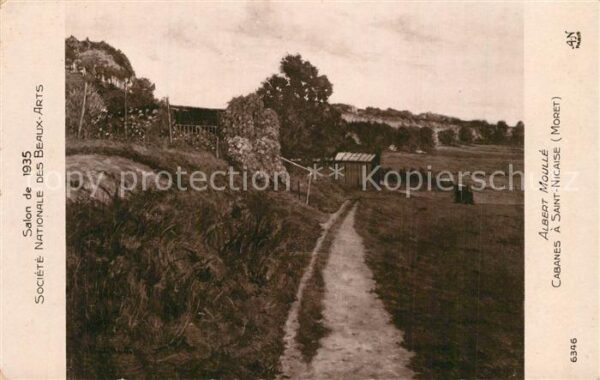 Kuenstlerkarte Albert Moulle Cabanes a Saint-Nicaise M